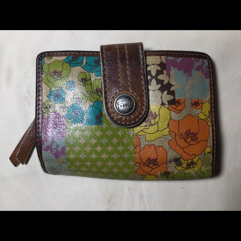 Fossil Floral Patchwork Leather Wallet